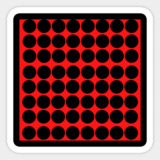 Black And Red Pattern Sticker by Valentin Cristescu